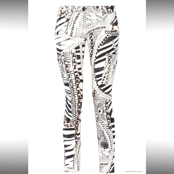 NWOT Pierre Balmain Black and White Print Jean - Picture 2 of 8